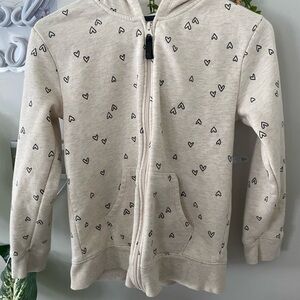 Cat & Jack Cream Hoodie with Heart Design